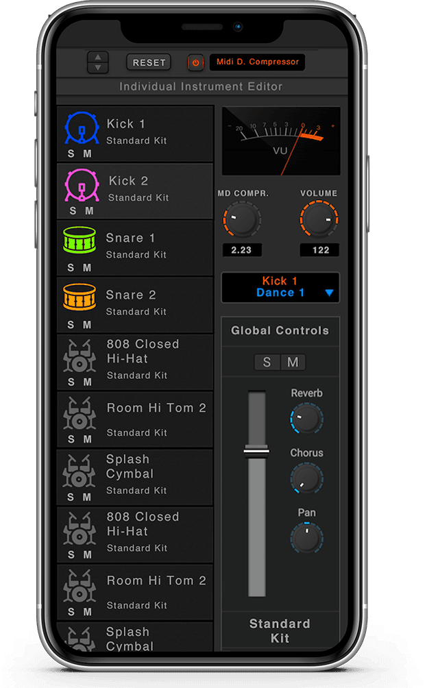 Editor MIDI num telemóvel